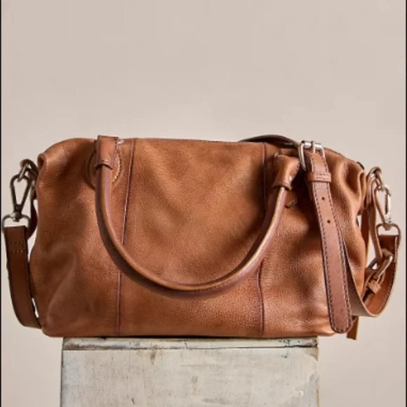 NWT New Free people baby emerson saddle brown tan tote bag purse leather SALE - Picture 13 of 15